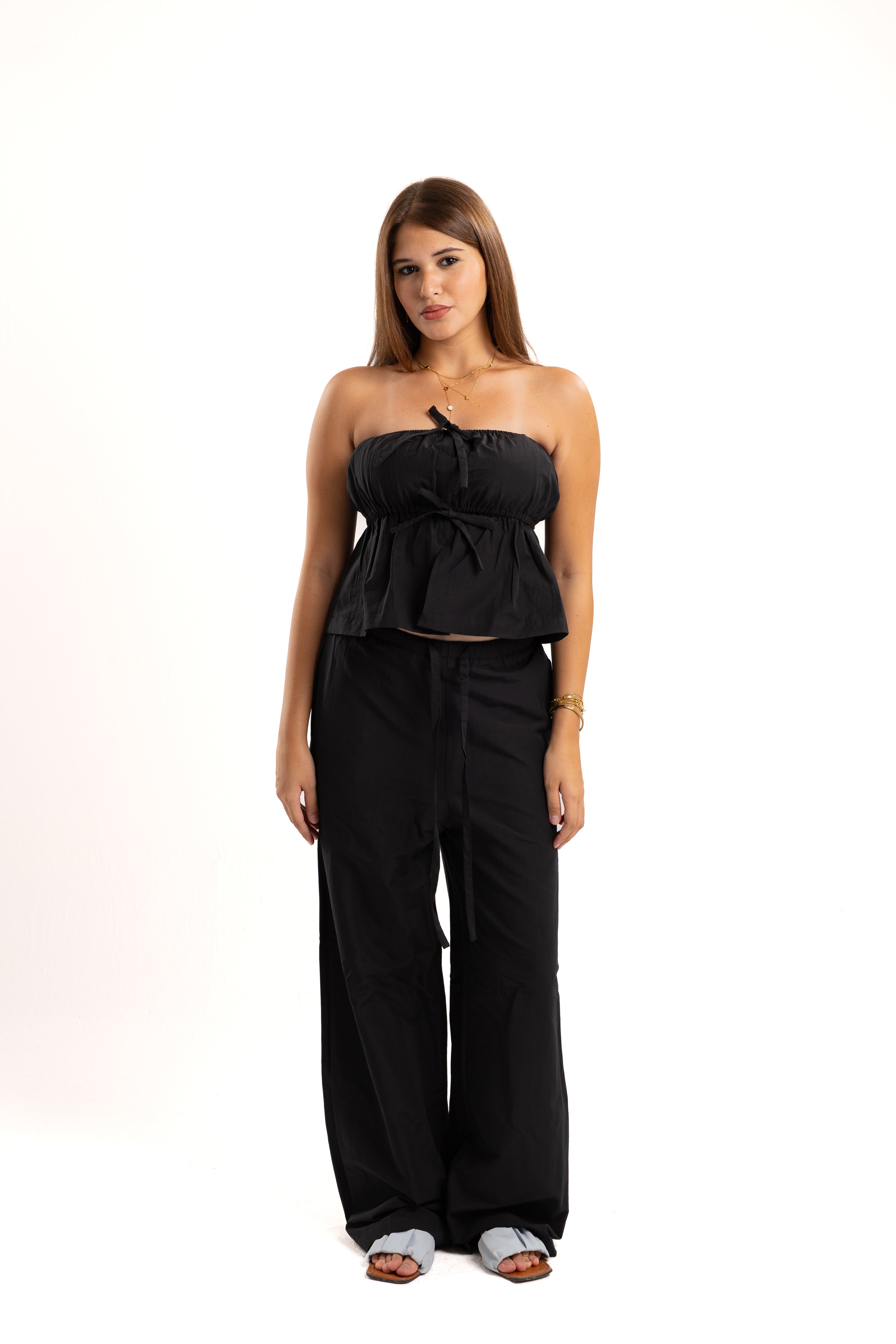 Black ocean linen set