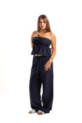 Dark blue ocea linen set