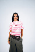 Cozed knitted baby tee - Pink