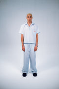 STRIP LINEN SET - BLUE