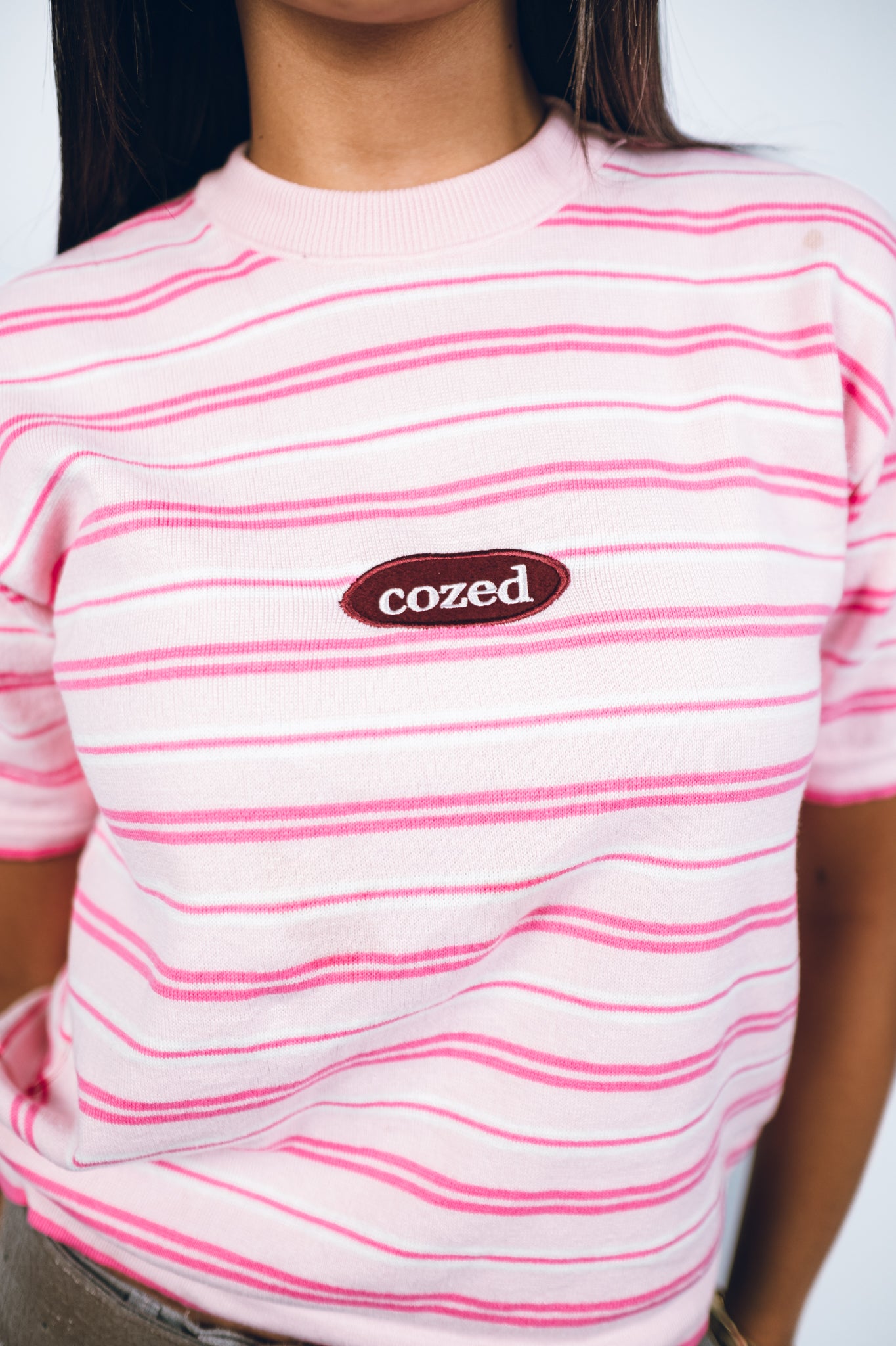 Cozed knitted baby tee - Pink