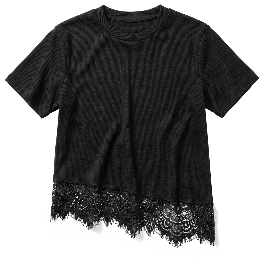 Black lace T-shirt