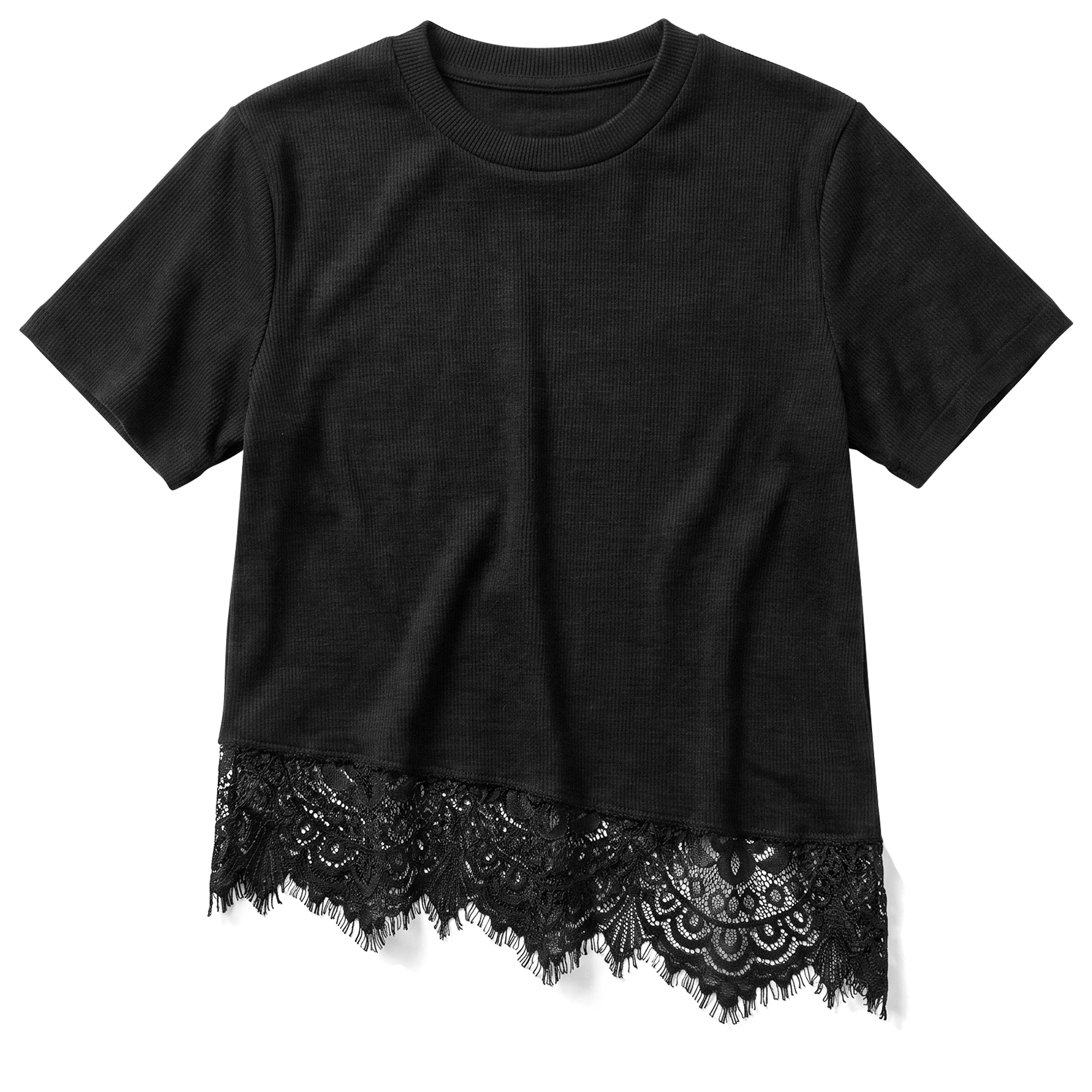 Black lace T-shirt