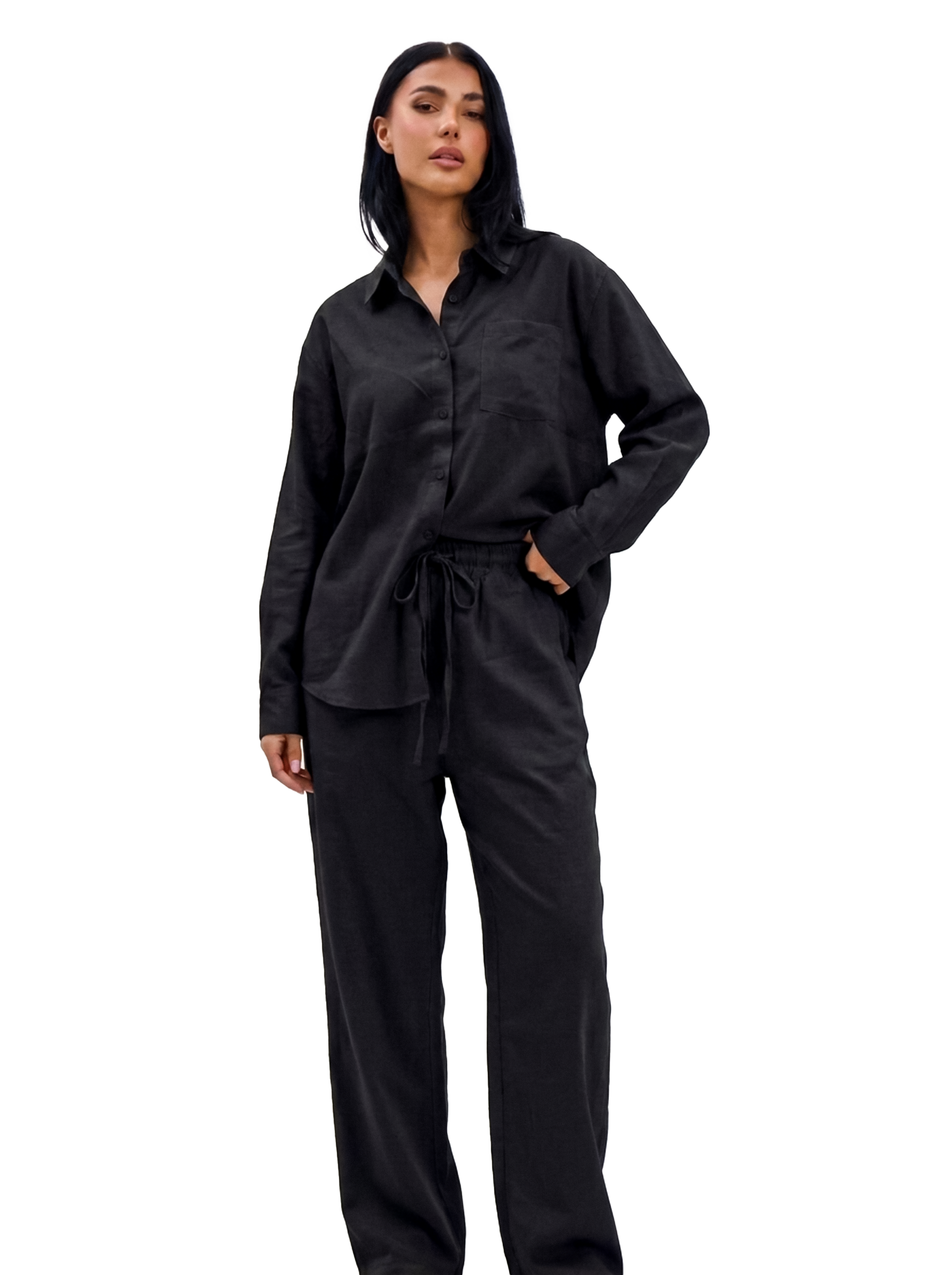 Linen Shirt - Black