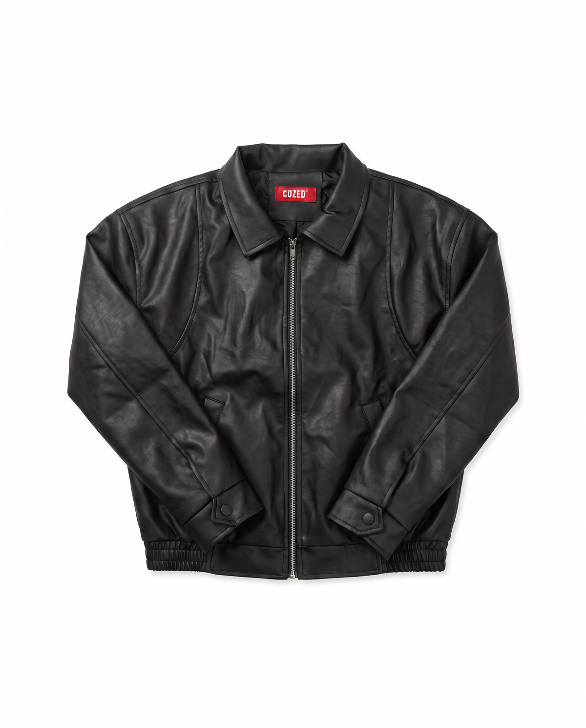 Cropped Black Leather Jacket