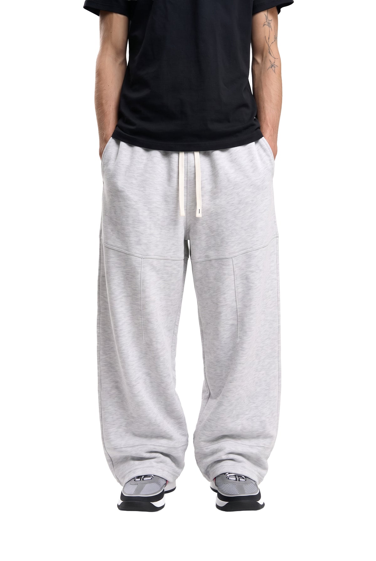 Cozed Basic Sweatpants Grey front on model