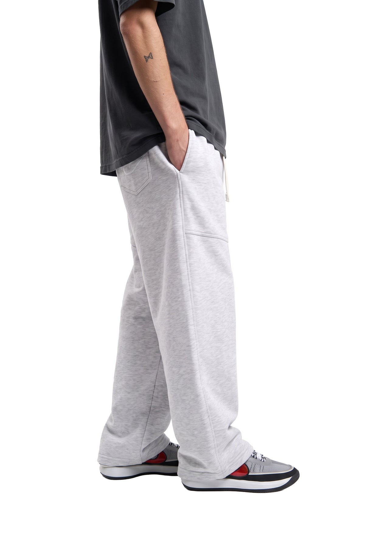 Cozed Basic Sweatpants Grey side on model