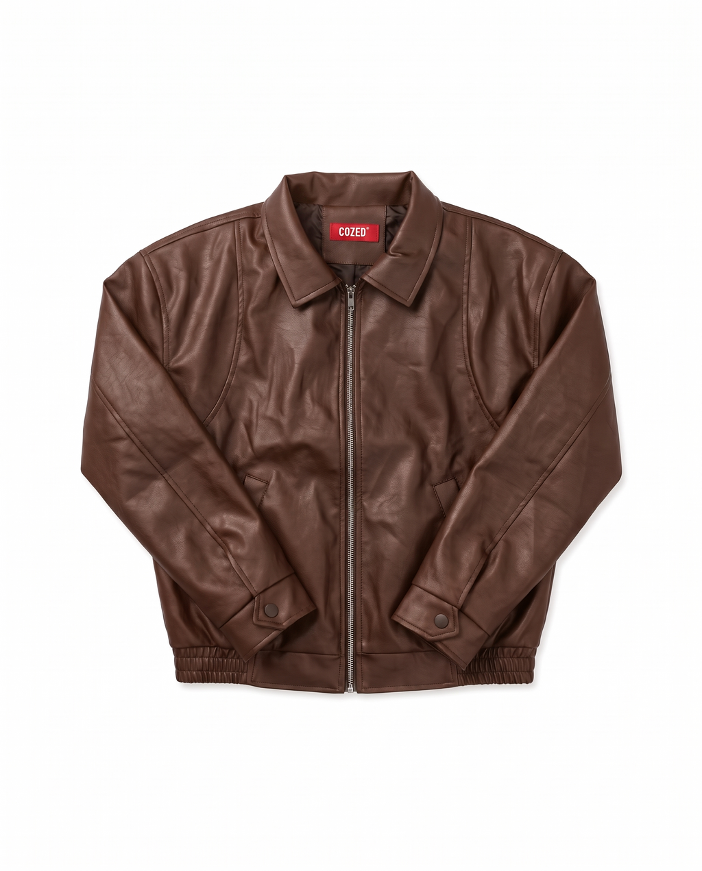 Cropped Brown Leather Jacket
