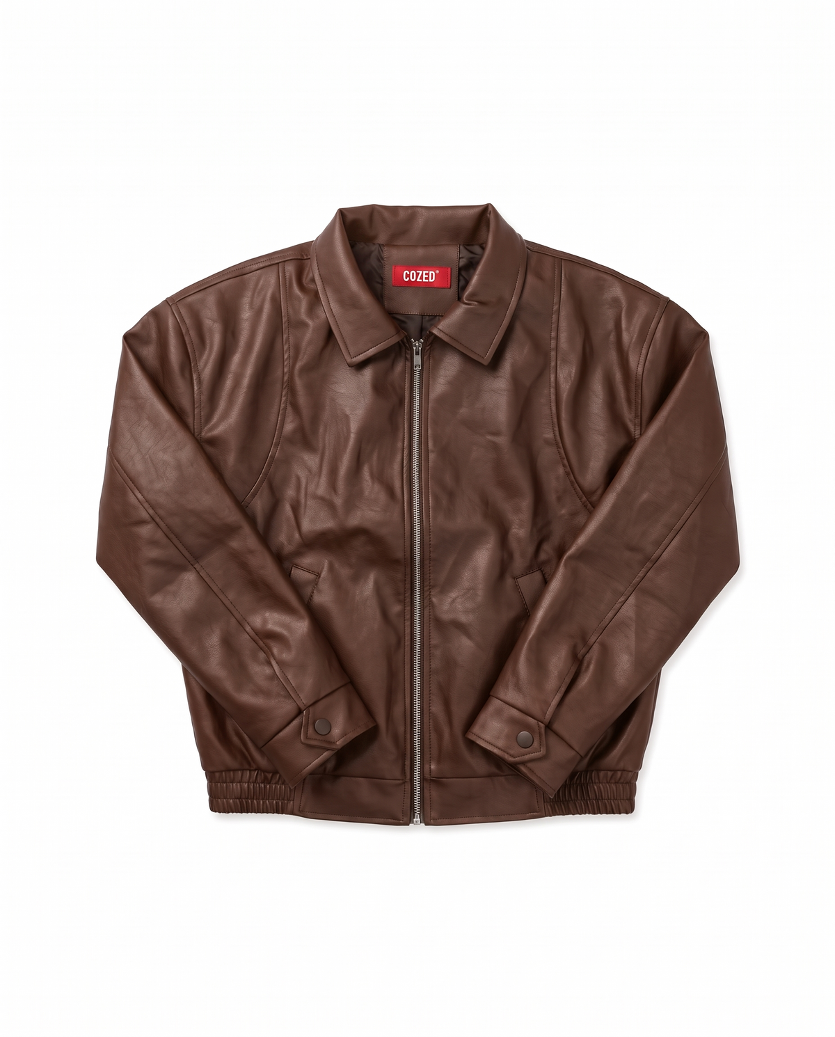 Cropped Brown Leather Jacket